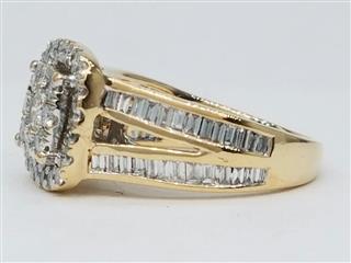 14K Yellow Gold Diamond Fashion Ring Size 4